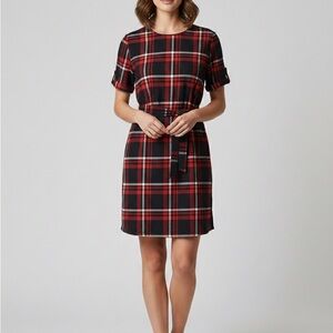 Joe Fresh Plaid Red and Black Dress Size M